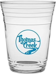 The Fill Up 16 Oz. Clear Drinking Glass - Screenprinted 1 Color 1 Location